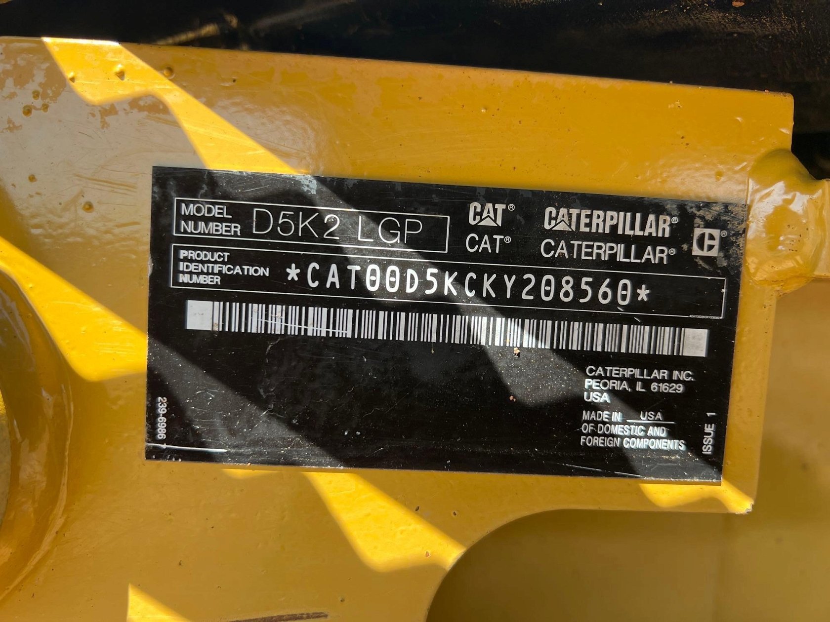 2020 CATERPILLAR D5K2 LGP CRAWLER DOZER